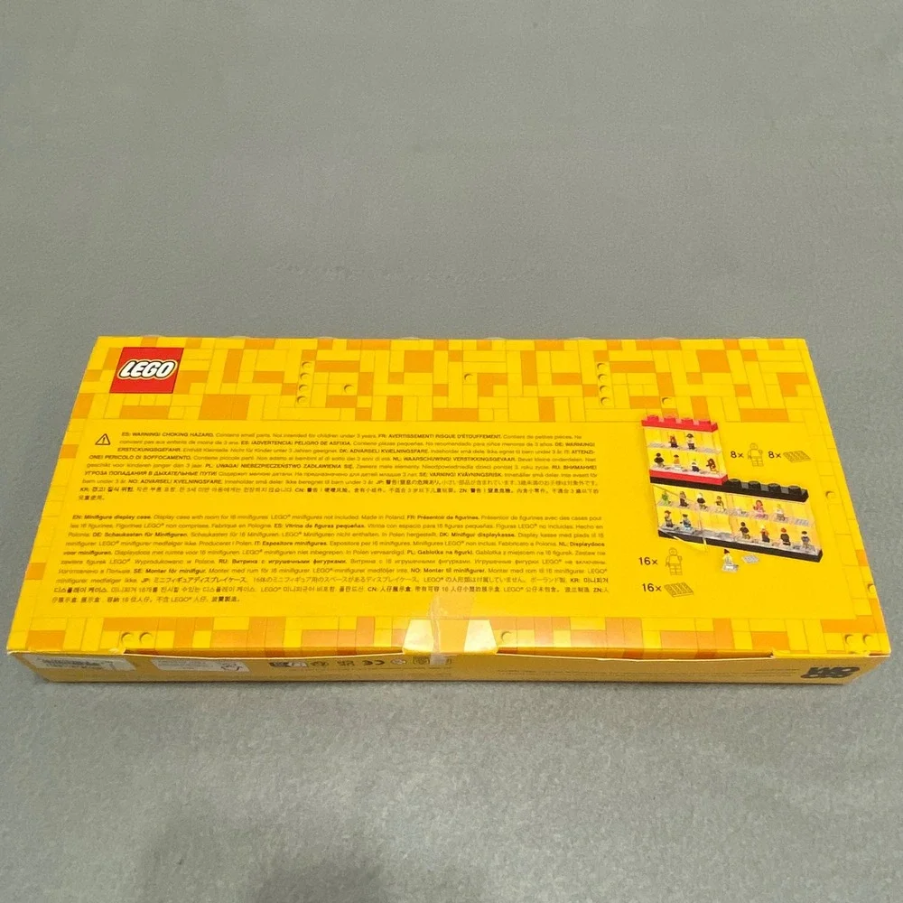 LEGO Minifigure Display Case Stackable 16 Figure Showcase Yellow Clear 40660601
